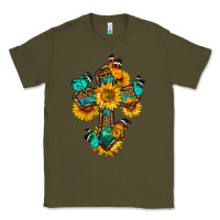 Army Green cross with butterfly Classic Tee - BundleAndBundleShop
