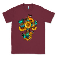 Burgundy cross with butterfly Classic Tee - BundleAndBundleShop