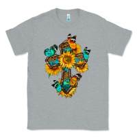 Heather Grey cross with butterfly Classic Tee - BundleAndBundleShop