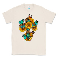 Natural cross with butterfly Classic Tee - BundleAndBundleShop