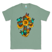Sage cross with butterfly Classic Tee - BundleAndBundleShop