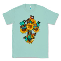 Seafoam cross with butterfly Classic Tee - BundleAndBundleShop