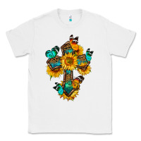 White cross with butterfly Classic Tee - BundleAndBundleShop
