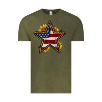 Vintage Olive western 4th of july star Vintage Tee - HRA Design Shop