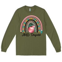 Army Green hello daycare Long Sleeve Tee - JahusDesignShop