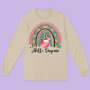 Hello Daycare Long Sleeve Tee Designed By Jahusdesignshop