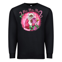 Black ho ho ho pink black santa christmas Premium Sweatshirt - MaliasSmallBusiness