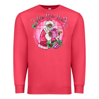 Cardinal ho ho ho pink black santa christmas Premium Sweatshirt - MaliasSmallBusiness