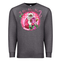 Charcoal Heather ho ho ho pink black santa christmas Premium Sweatshirt - MaliasSmallBusiness