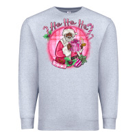 Heather Grey ho ho ho pink black santa christmas Premium Sweatshirt - MaliasSmallBusiness