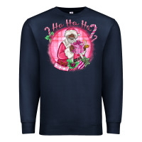 Navy ho ho ho pink black santa christmas Premium Sweatshirt - MaliasSmallBusiness