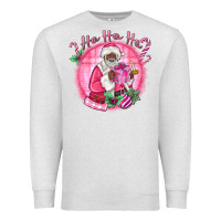 Oatmeal Heather ho ho ho pink black santa christmas Premium Sweatshirt - MaliasSmallBusiness
