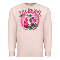 Pale Pink ho ho ho pink black santa christmas Premium Sweatshirt - MaliasSmallBusiness