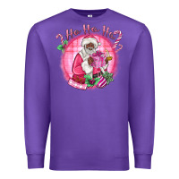 Purple ho ho ho pink black santa christmas Premium Sweatshirt - MaliasSmallBusiness