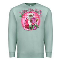 Seafoam ho ho ho pink black santa christmas Premium Sweatshirt - MaliasSmallBusiness
