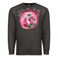 Smoke ho ho ho pink black santa christmas Premium Sweatshirt - MaliasSmallBusiness