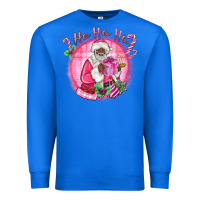 Ho Ho Ho Pink Black Santa Christmas Premium Sweatshirt | Teevron