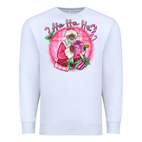 White ho ho ho pink black santa christmas Premium Sweatshirt - MaliasSmallBusiness