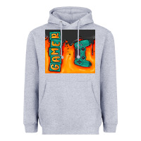 Heather Grey gamer Heavyweight Hoodie - MaliasSmallBusiness