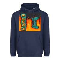 Navy gamer Heavyweight Hoodie - MaliasSmallBusiness