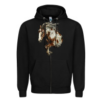 Black Mustang Horse Zipper Hoodie - LillyAllenDesigns