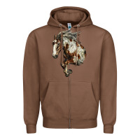 Chestnut Mustang Horse Zipper Hoodie - LillyAllenDesigns