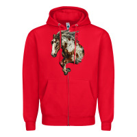 Red Mustang Horse Zipper Hoodie - LillyAllenDesigns