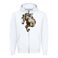 White Mustang Horse Zipper Hoodie - LillyAllenDesigns