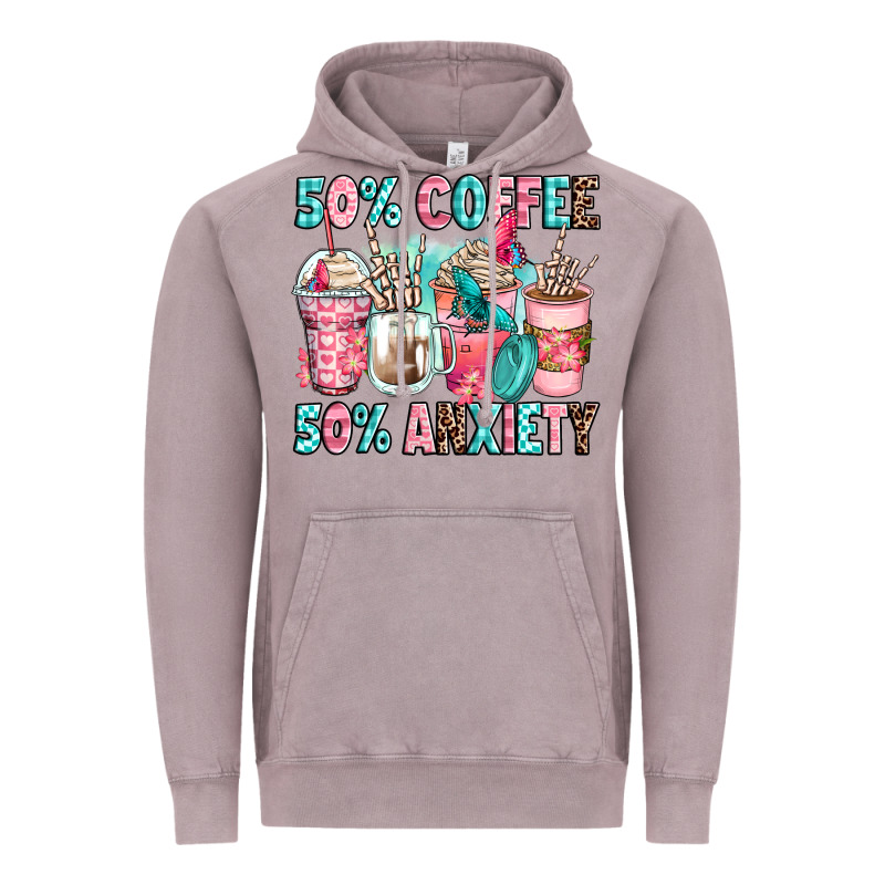 50 Coffee 50 Anxiety Coffee Cups Vintage Hoodie by Zillion Design Studio | Teevron