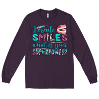 Plum i create smile what is your superpower Long Sleeve Tee - AdoDesignShop