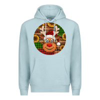 Blue Mist cute reindeer head Christmas Premium Hoodie - Jasminsmagicworld