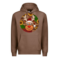 Chestnut cute reindeer head Christmas Premium Hoodie - Jasminsmagicworld