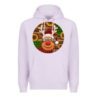 Lilac cute reindeer head Christmas Premium Hoodie - Jasminsmagicworld
