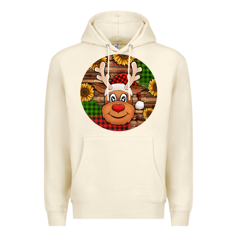 Cute Reindeer Head Christmas Premium Hoodie by Jasminsmagicworld | Teevron