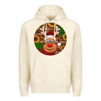 Sandshell cute reindeer head Christmas Premium Hoodie - Jasminsmagicworld