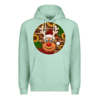 Seafoam cute reindeer head Christmas Premium Hoodie - Jasminsmagicworld