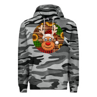 Slate Camo cute reindeer head Christmas Premium Hoodie - Jasminsmagicworld