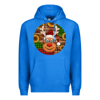 True Royal cute reindeer head Christmas Premium Hoodie - Jasminsmagicworld