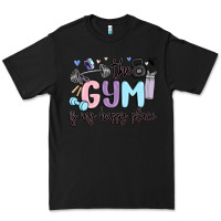 Black the gym is my happy place Premium Tee - MaliasSmallBusiness