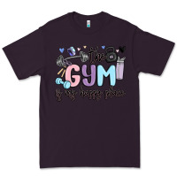 Plum the gym is my happy place Premium Tee - MaliasSmallBusiness