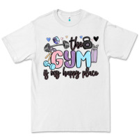 White the gym is my happy place Premium Tee - MaliasSmallBusiness
