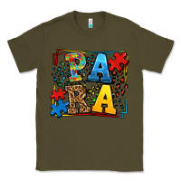 Army Green autism leopard frame para Classic Tee - LillyAllenDesigns