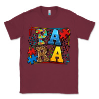 Burgundy autism leopard frame para Classic Tee - LillyAllenDesigns