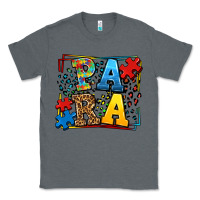 Charcoal Heather autism leopard frame para Classic Tee - LillyAllenDesigns