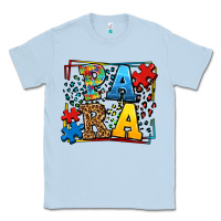 Dusty Blue autism leopard frame para Classic Tee - LillyAllenDesigns