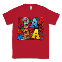 Red autism leopard frame para Classic Tee - LillyAllenDesigns
