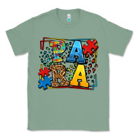 Sage autism leopard frame para Classic Tee - LillyAllenDesigns