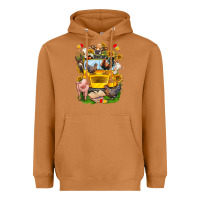 Meerkat farm animals with school bus Heavyweight Hoodie - NancyCooperArtShop