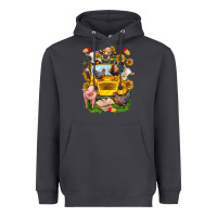 Smoke farm animals with school bus Heavyweight Hoodie - NancyCooperArtShop