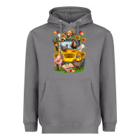 Storm farm animals with school bus Heavyweight Hoodie - NancyCooperArtShop